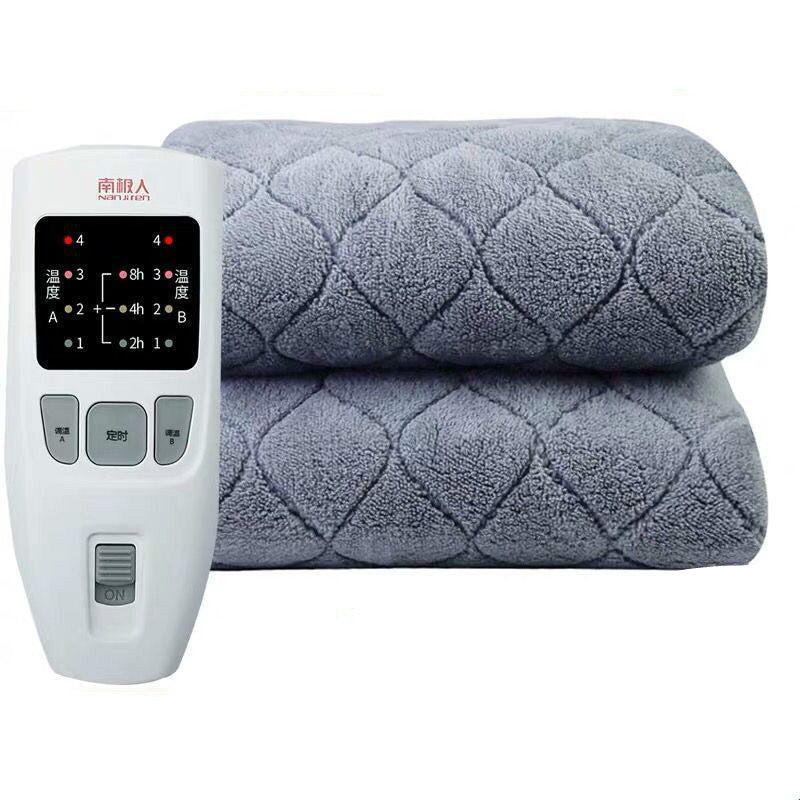 Extra-Large 220V Electric Blanket - Soft Cotton Fabric, 4 Temperature Levels