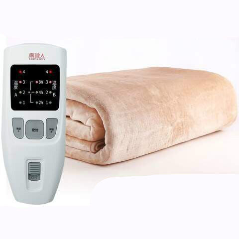 Extra-Large 220V Electric Blanket - Soft Cotton Fabric, 4 Temperature Levels