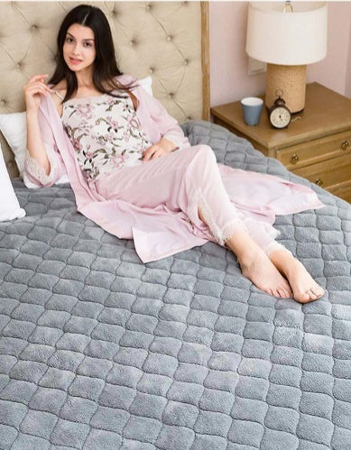 Extra-Large 220V Electric Blanket - Soft Cotton Fabric, 4 Temperature Levels