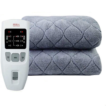 Extra-Large 220V Electric Blanket - Soft Cotton Fabric, 4 Temperature Levels