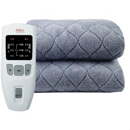 Extra-Large 220V Electric Blanket - Soft Cotton Fabric, 4 Temperature Levels