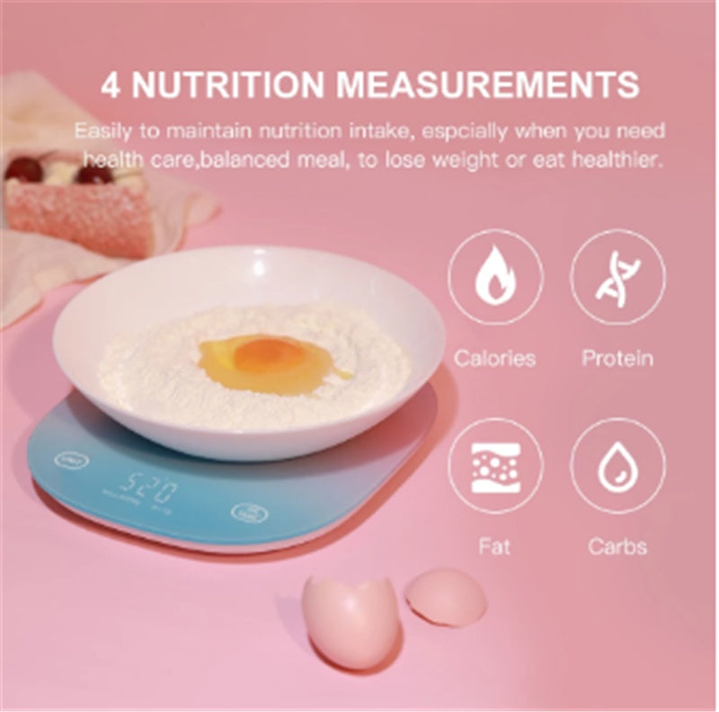 Smart Digital Kitchen Scale with Nutrition Analysis & Food Diary Tracking