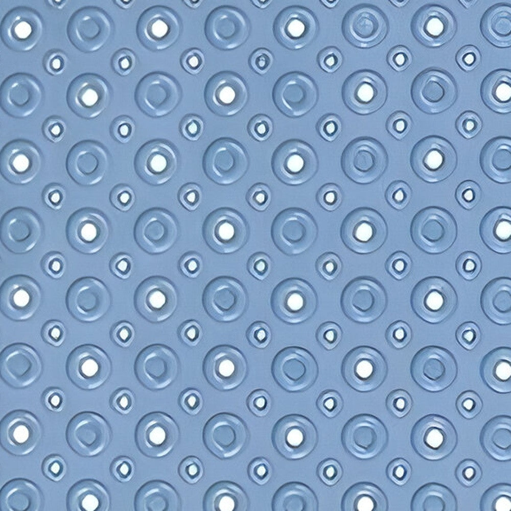 40" Blue Bubbles Non Slip Bathtub Mat with Suctino Cup & Drain Holes