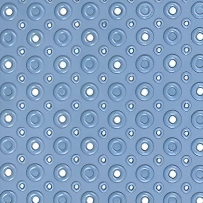 40" Blue Bubbles Non Slip Bathtub Mat with Suctino Cup & Drain Holes
