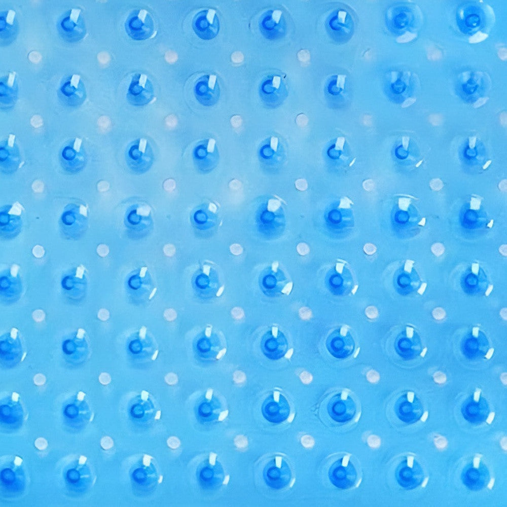 40" Translucent Blue  Non Slip Bathtub Mat with Suction Cups & Drain Holes