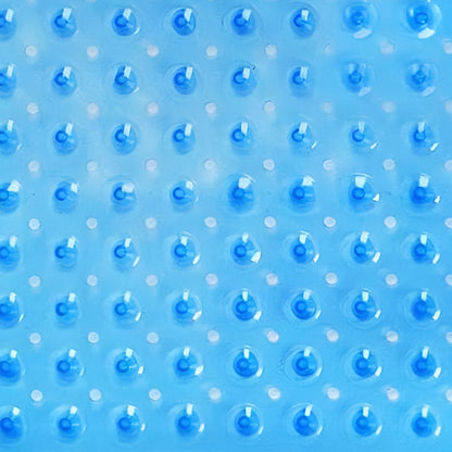 40" Translucent Blue  Non Slip Bathtub Mat with Suction Cups & Drain Holes