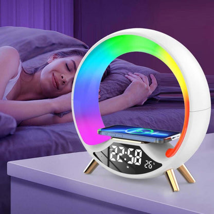 3-in-1 Smart Bedside Station Wireless Charger, Dimmable Lamp & Digital Clock