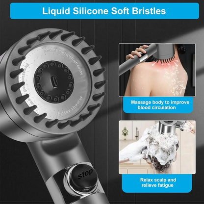 High Pressure Shower Handheld shower H- 3+1 Spray Modes with Filter